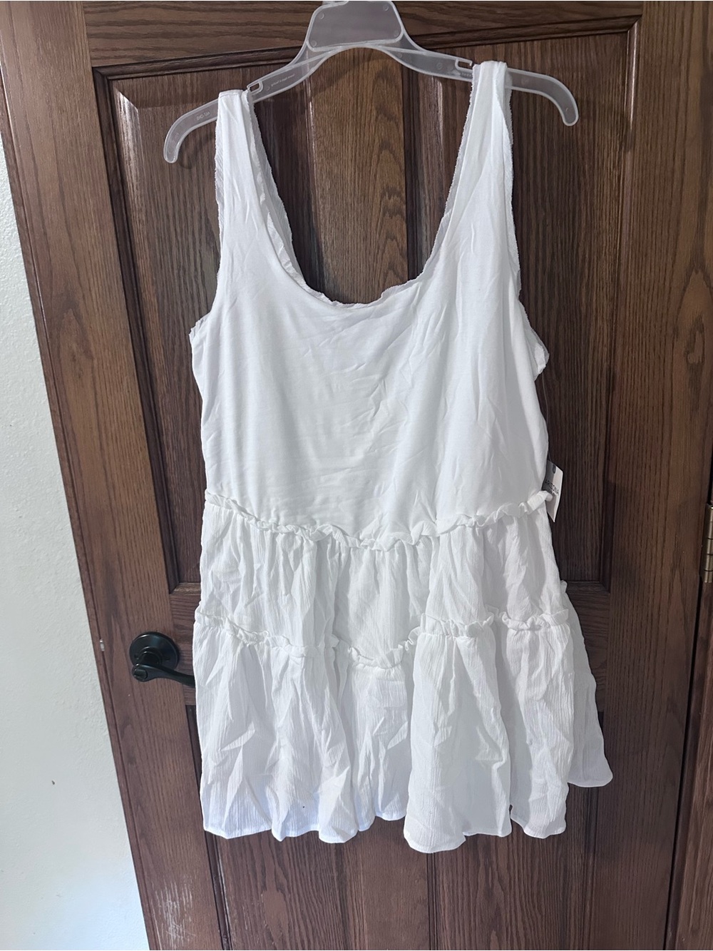 Women’s White Tiered Sleeveless dress romper